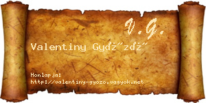 Valentiny Győző névjegykártya